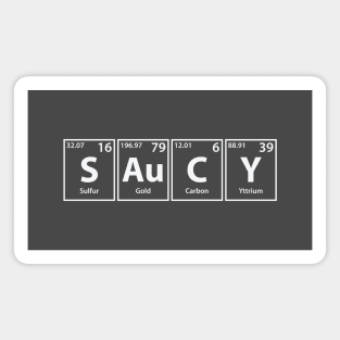 Saucy (S-Au-C-Y) Periodic Elements Spelling Magnet